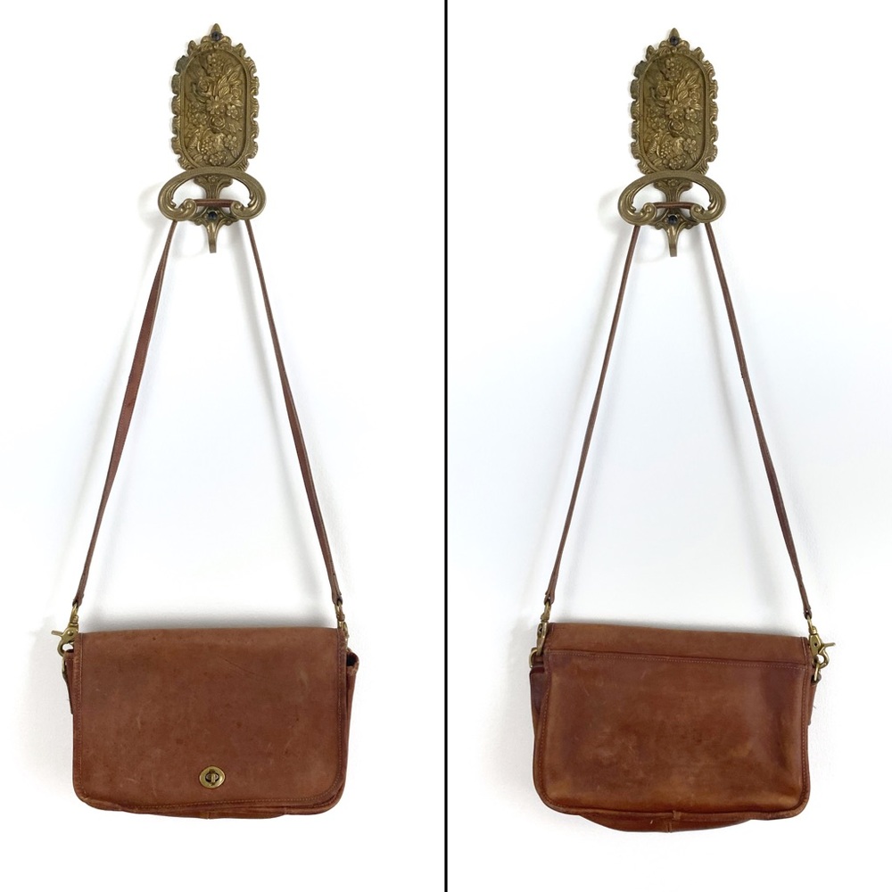 Vintage Coach Crossbody Bag Brown Leather
